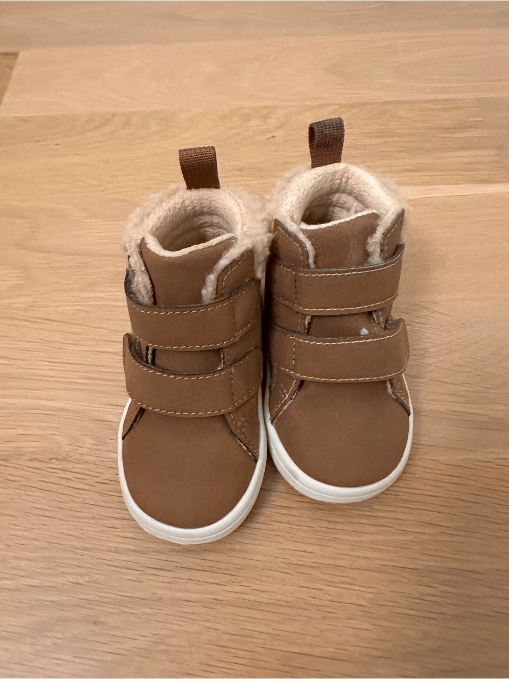 H&M Kids Brown Faux-Shearling Velcro Boots